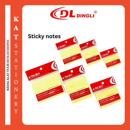 DINGLI nota pelekat kuning / Sticky on Note Yellow / 3x2 / 3x3 / 3x4 ...