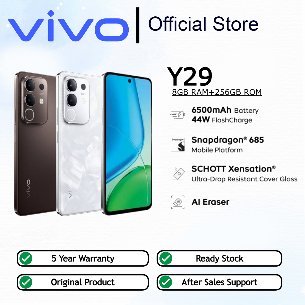 Vivo Y29 (8GB+256GB) Original Smartphone | Snapdragon 685 | 6500mAh ...