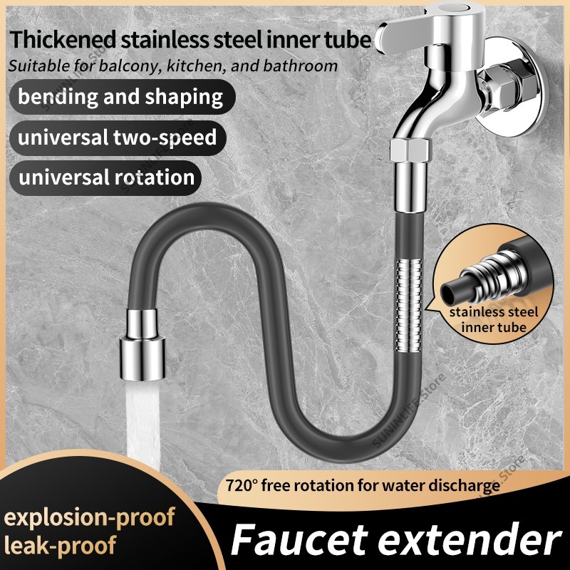 Faucet extension hose 360° flexible hose can be bent freely bathroom ...