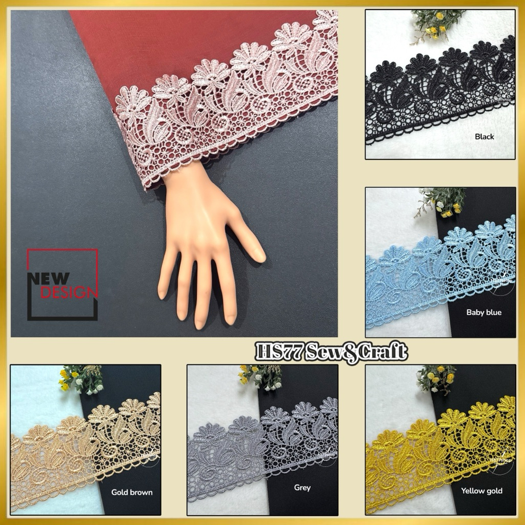 [ 50cm/ unit ] 10cm boder lace/ chemical boder lace/ chemical lace ...