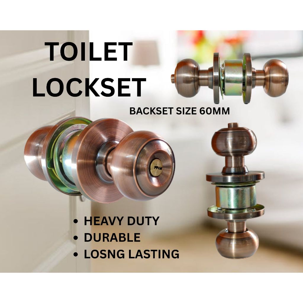 Bathroom knobset Burg 609/ Toilet lockset without key/tombol untuk ...