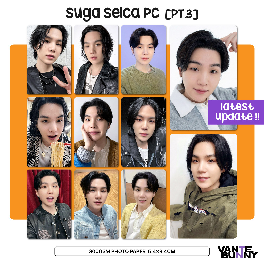 Suga Selca Photocards Part 3 | Fanmade Photo Card PC by Vantebunny ...