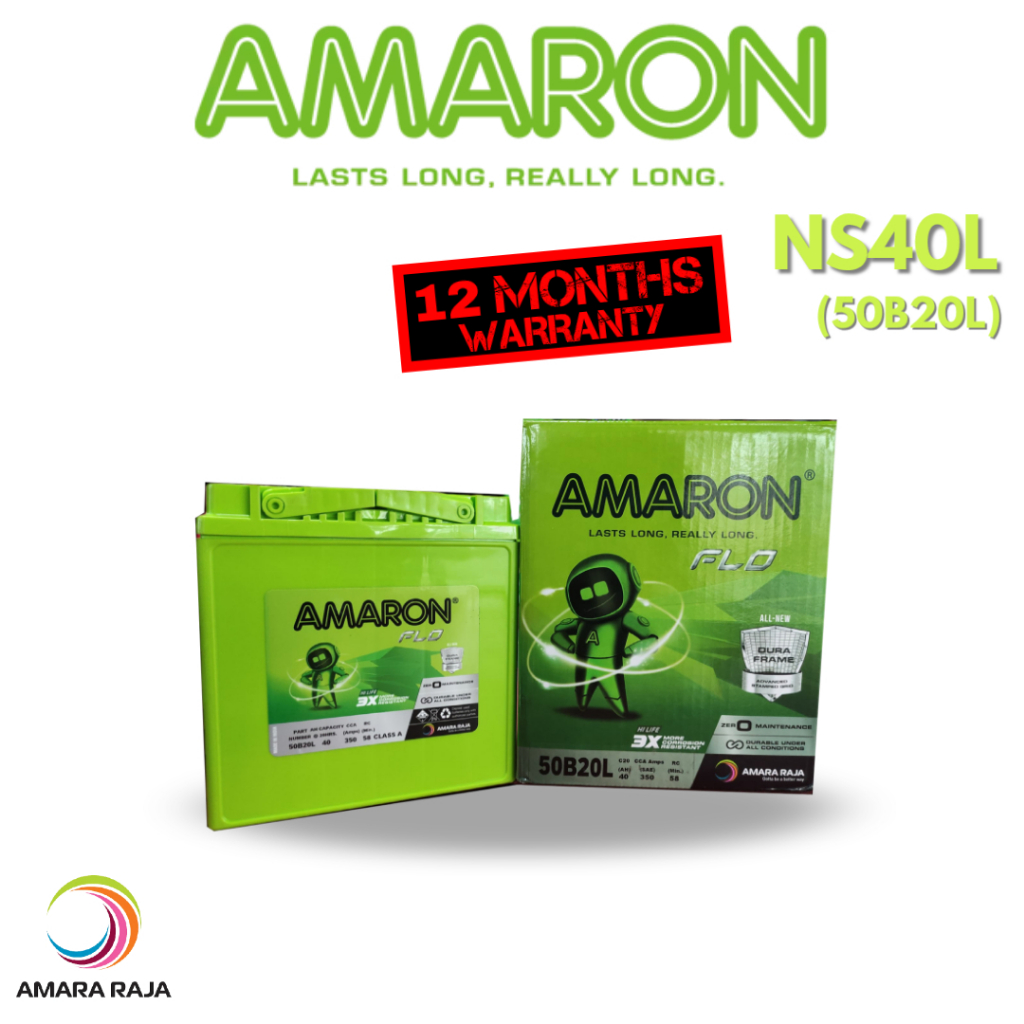 【SABAH】Amaron Hi Life Flo NS40 NS40ZL 50B20L Car Bateri Kereta Made in ...