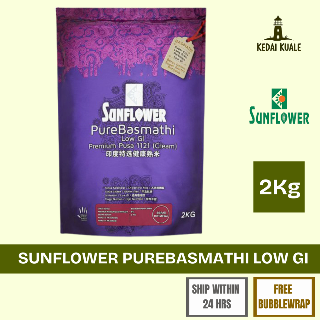 SUNFLOWER Pure Basmathi Pusa 1121 Cream | Low GI Premium Rice | 2Kg ...