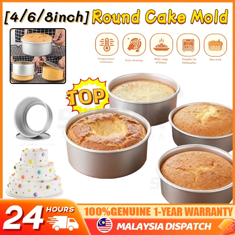 2/4/6/8 Inch Round Cake Mould with Removable Bottom Aluminum Alloy ...