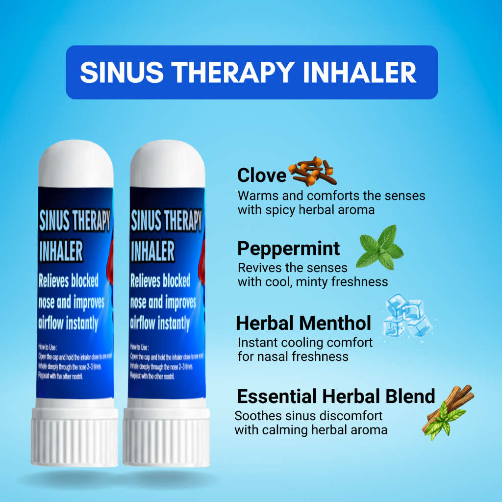 SINUS STICK RESDUNG INHALER HERBA FRESH AROMATERAPHY ASTHMA SINUS CARE ...