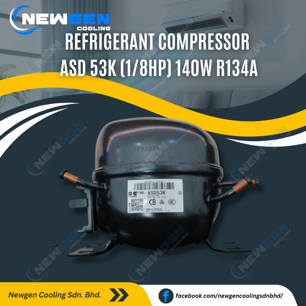 EAST MALAYSIA ONLY** USA - ASD 53K (1/8HP) 140W R134A REFRIGERANT ...
