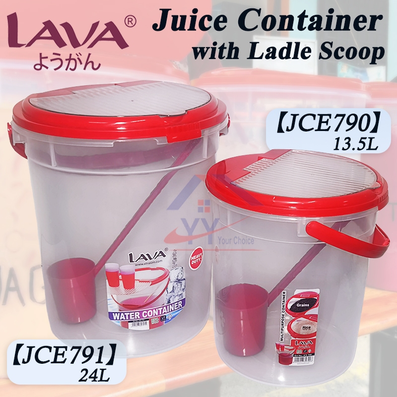 LAVA Juice Container with Ladle Scoop / Balang Air Niaga Pasar Tong Air ...