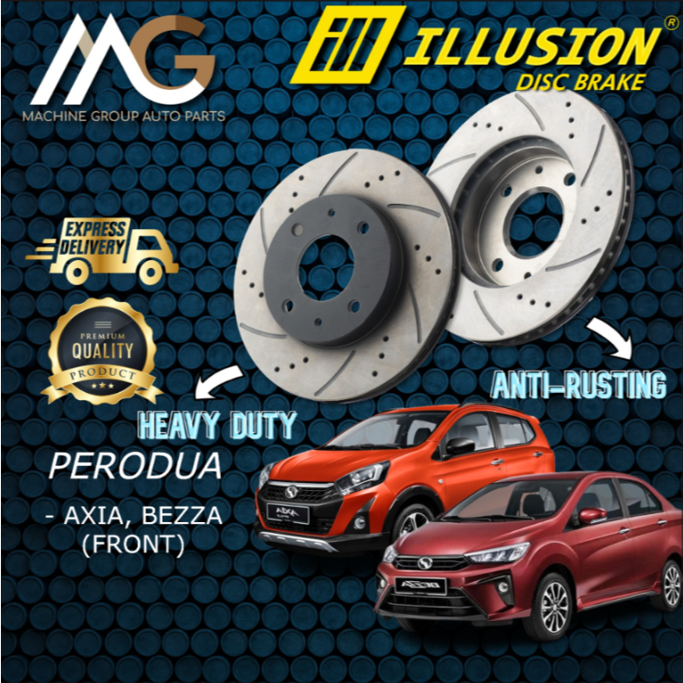 Illusion Perodua Bezza Axia Front (Depan) Sport Disc Brake Rotor ...