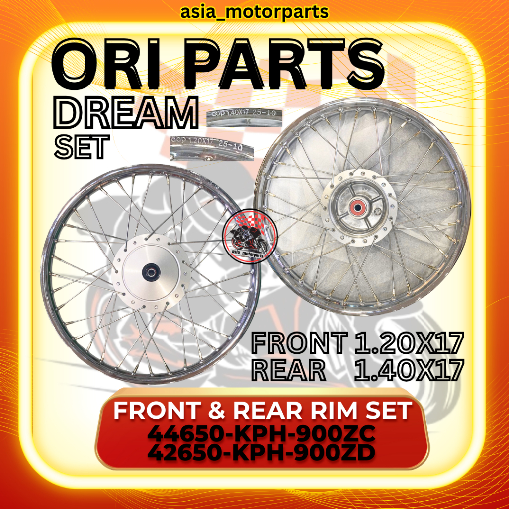 RIM BESI AAP STANDARD [FRONT+REAR] EX5 DREAM WAVE100 RIM SET DEPAN ...