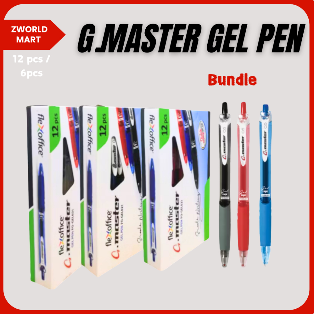 Fle office G.master Gel Pen 021 (0.5mm /0.7mm ) 12pcs & 6pcs | Shopee ...