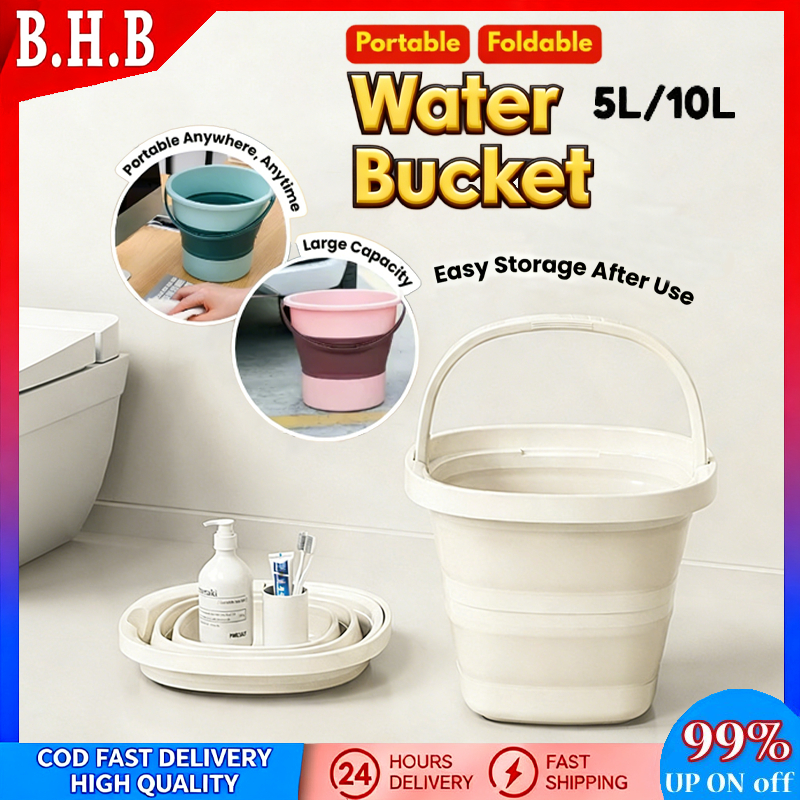 [5L/10L] Encora Collapsible Square Bucket Baldi Lipat Portable Water ...