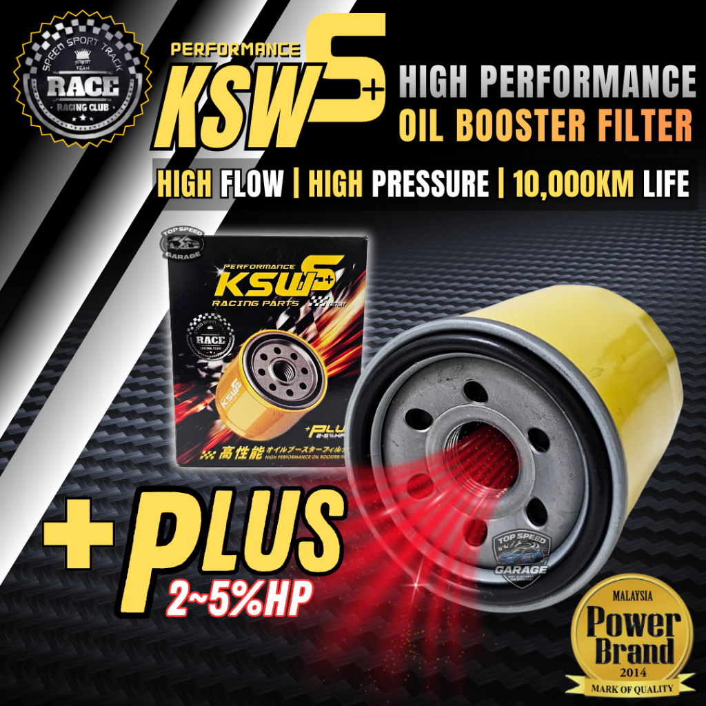 KSW S+ High Flow Engine Oil Filter - Increase Oil Pressure, Better ...