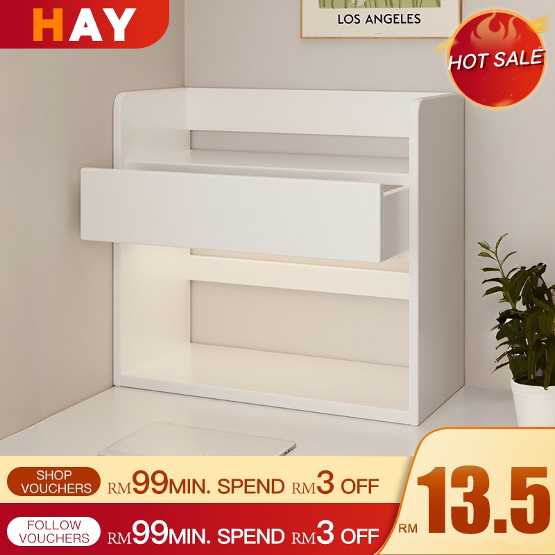 Desktop Organizer With Drawer Bookshelf Book Rack Rak Buku Desk ...