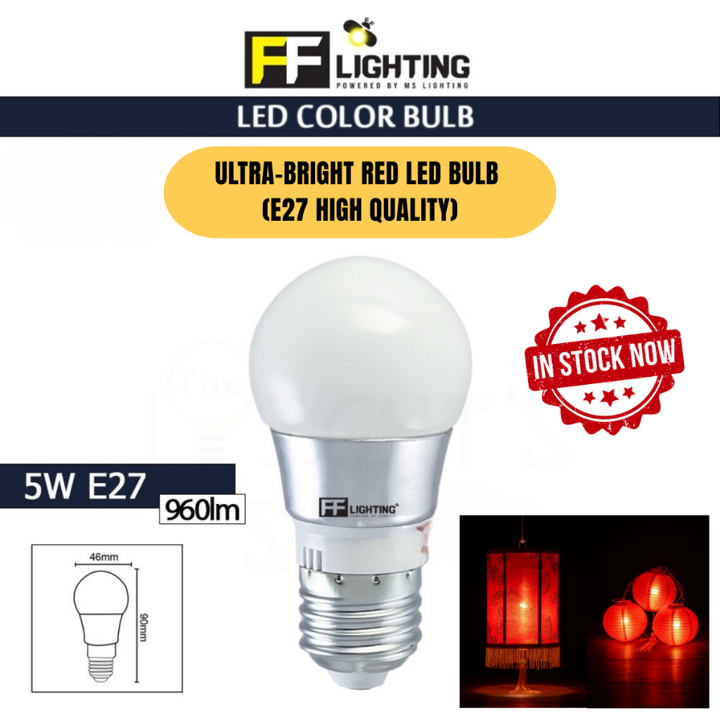RED COLOUR LED BULB 5W E27 CNY RED LIGHT COLOURFUL LED LIGHT — free download