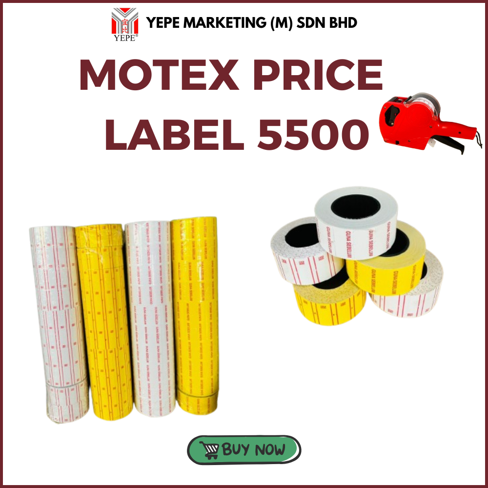 MOTEX PRICE LABEL 5500/ PRICE LABEL TAG RM STICKER 5500 1 ROLL (10PCS ...