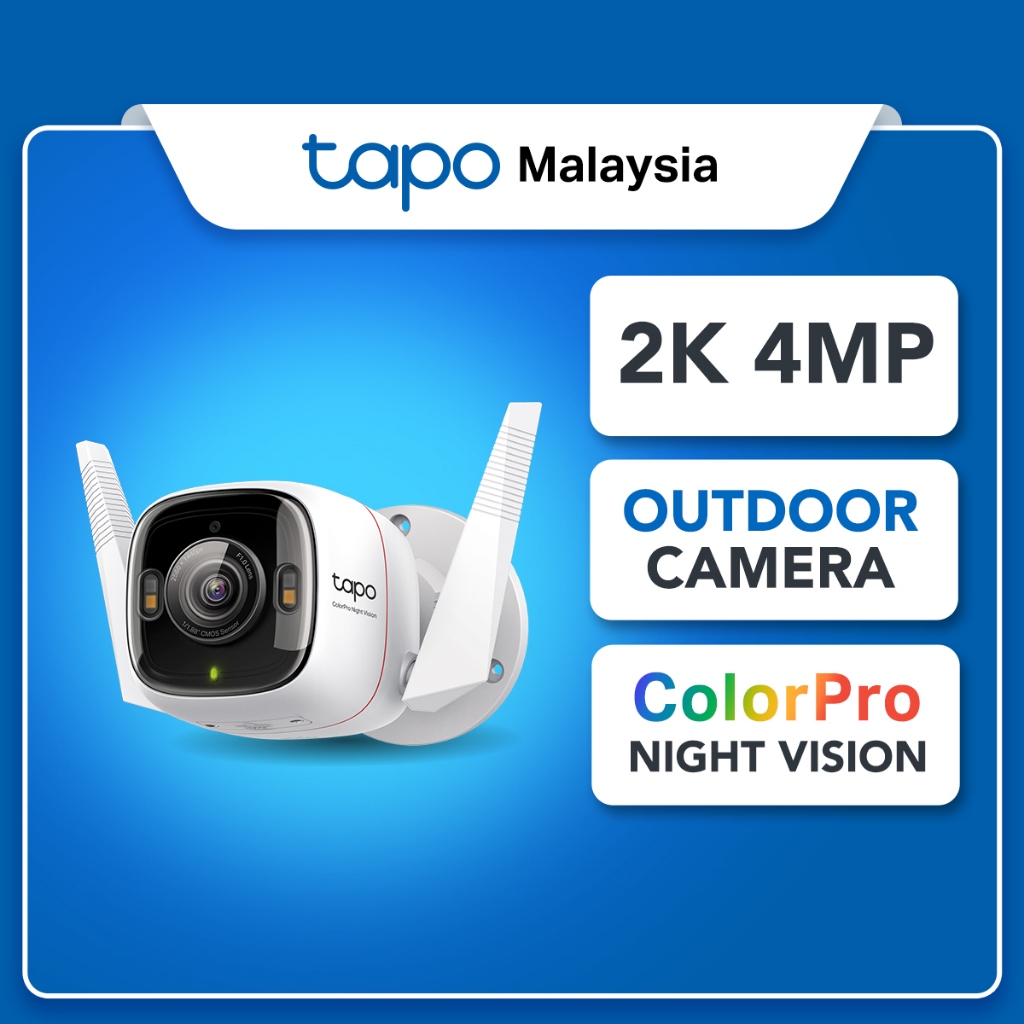 TP-Link Outdoor 2K QHD 4MP Colour Pro Night Vision CCTV Camera Tapo ...