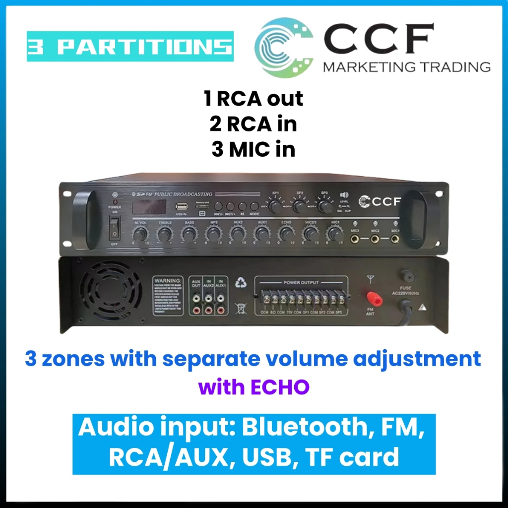 CCF 2/3/5 Zone PA System Set with 4 inch Wall Speakers original image 5