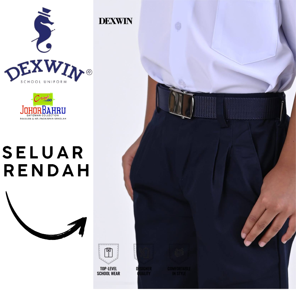 Seluar Biru Sekolah Rendah Panjang Brand Dexwin Bergetah (seluar sahaja ...