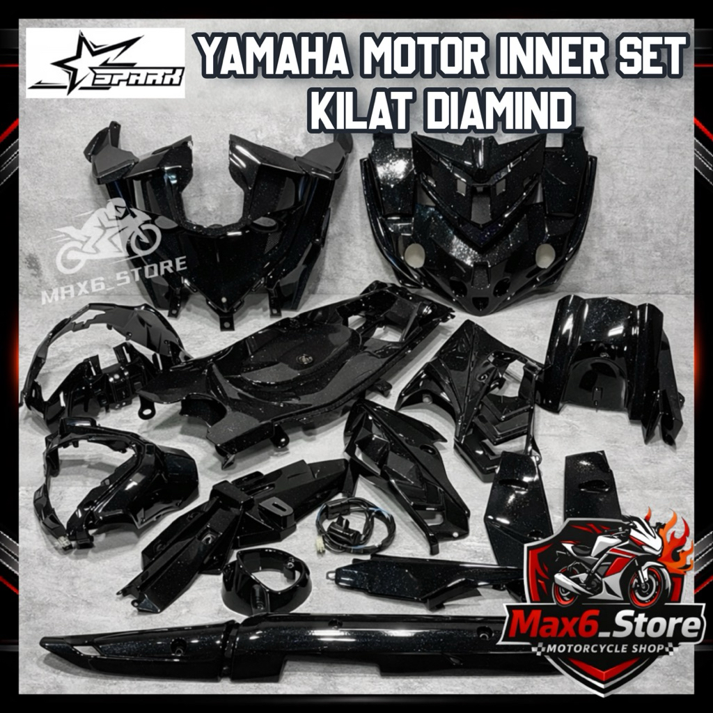 YAMAHA Y15ZR Y16ZR LC135 FULL SET INNER KILAT DIAMOND SPARK INNER BLACK ...