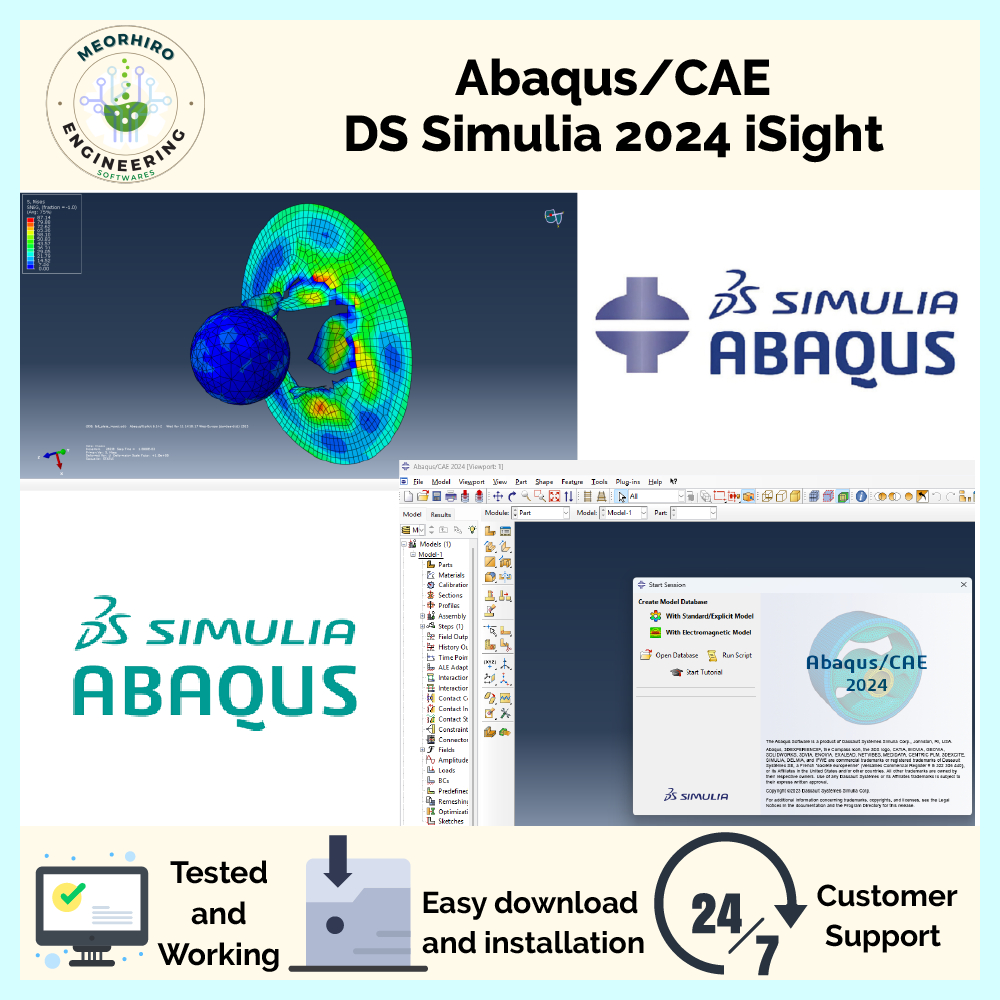 Abaqus/CAE DS Simulia 2024 Full Version iSight Abaqus CAE Tosca fe-safe ...