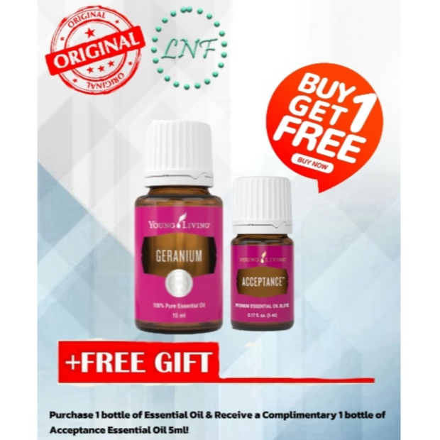 Young Living Geranium Essential Oil (15ml) + Free Acceptance Essential ...