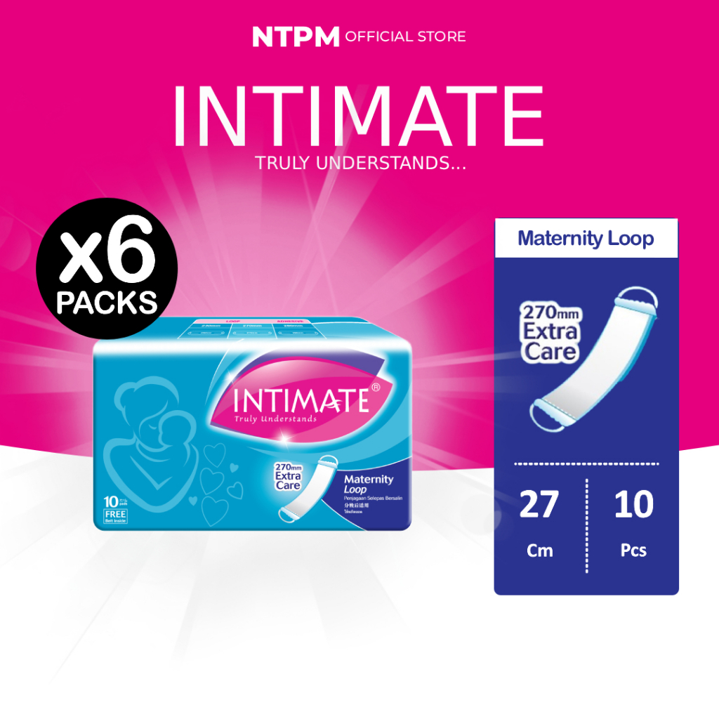 (P44) Intimate Maternity Loop Pads 270mm (10's) x 6 Packets | Shopee ...