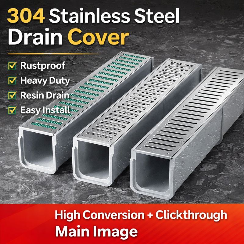 Sewer Cover Drainage Stainless steel gutter cover plate 304 kitchen ...