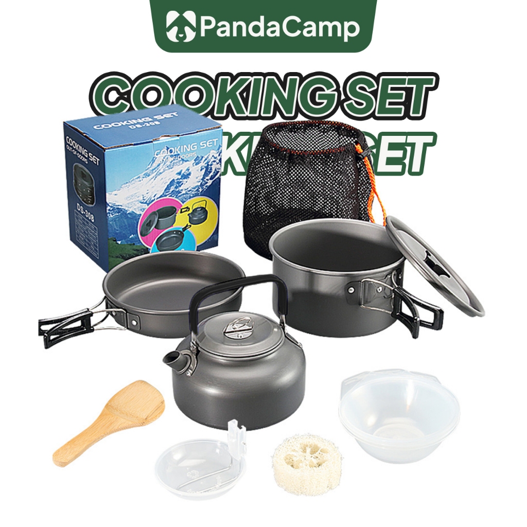 Camping Cookware Kit Cooking Set Periuk Masak Outdoor Picnic Kettle Pot ...