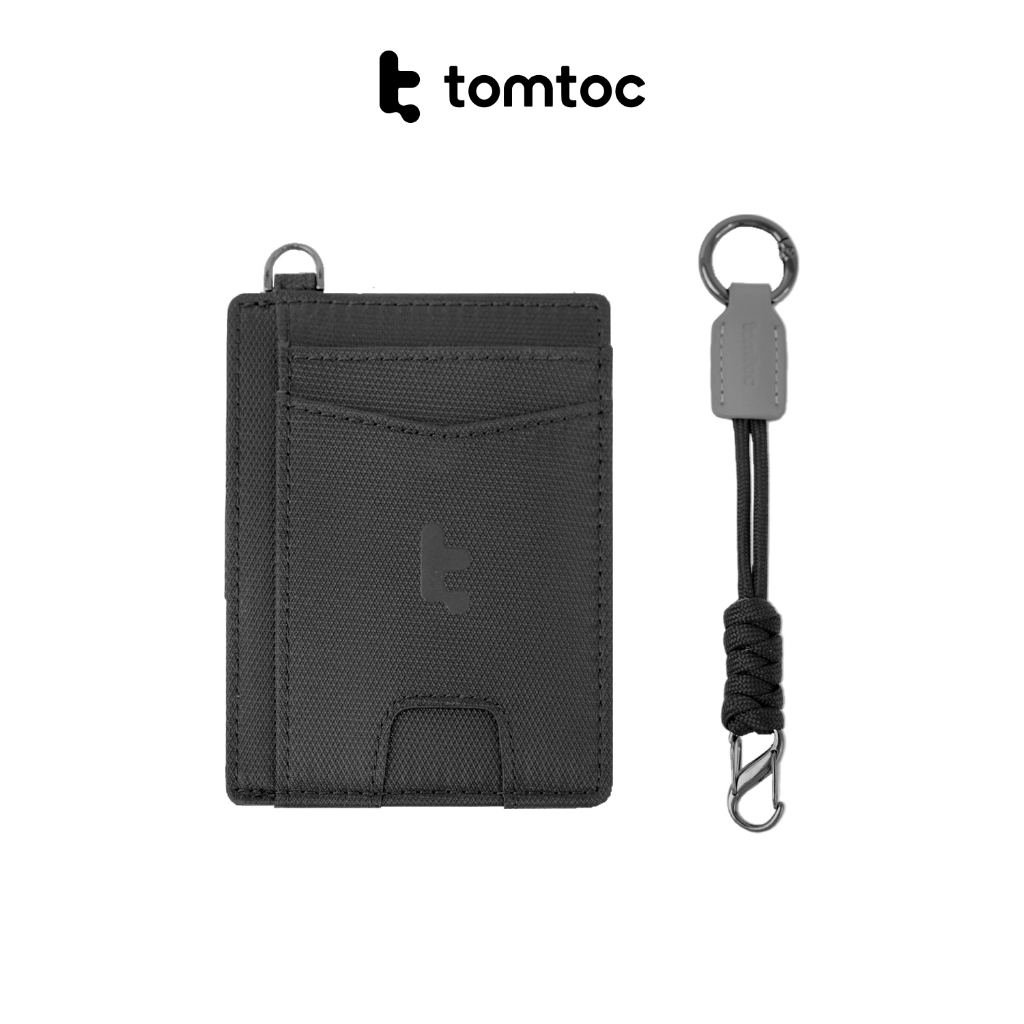tomtoc Card Holder for Men RFID Blocking Card Wallet Free Lanyard ...