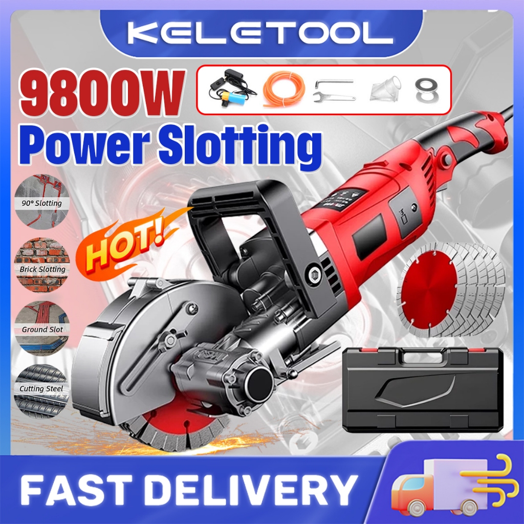 9800W Electric Wall Chaser Grooving Cement Cutter Wall Slotting Machine ...