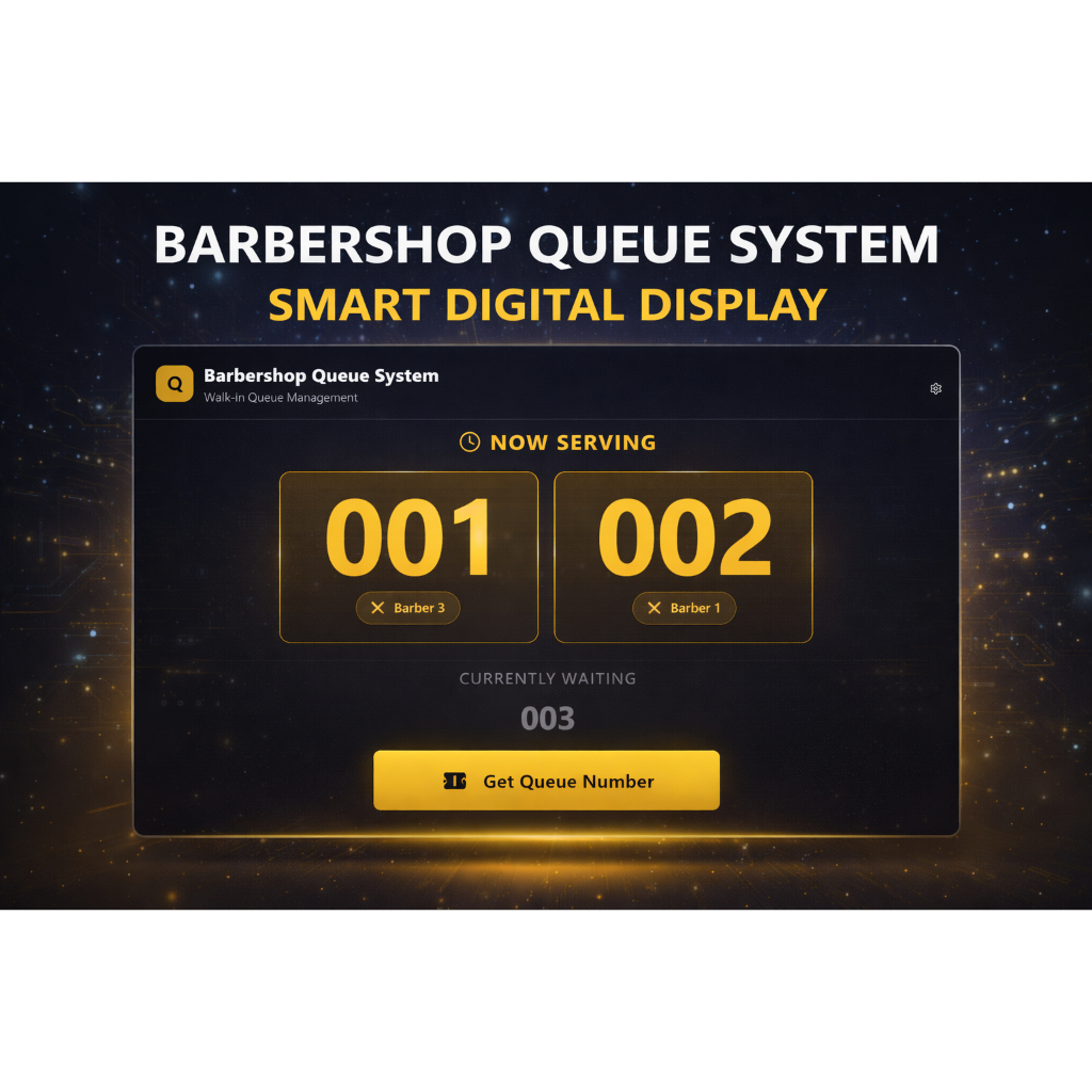 Smart Barbershop Queue System | Digital Walk-In + QR Code (No App ...
