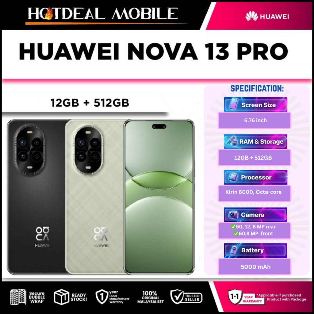 HUAWEI Nova 13 Pro [12GB RAM 512GB ROM] - Original HUAWEI Malaysia