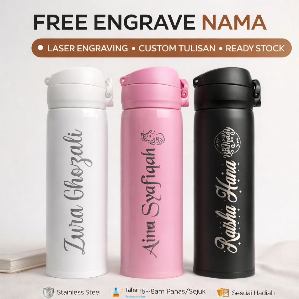 PERCUMA CUSTOM NAMA WISH + Botol ( Botol Anak Sekolah ) | Shopee Malaysia