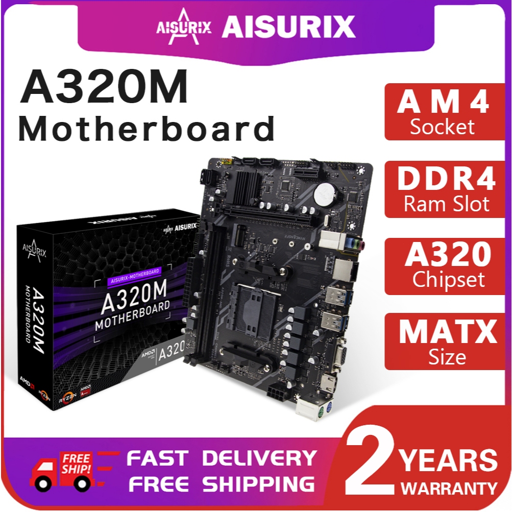 AISURIX A320M Motherboard ATX Support DDR4 Memory Socket AM4 Mobo SATA ...