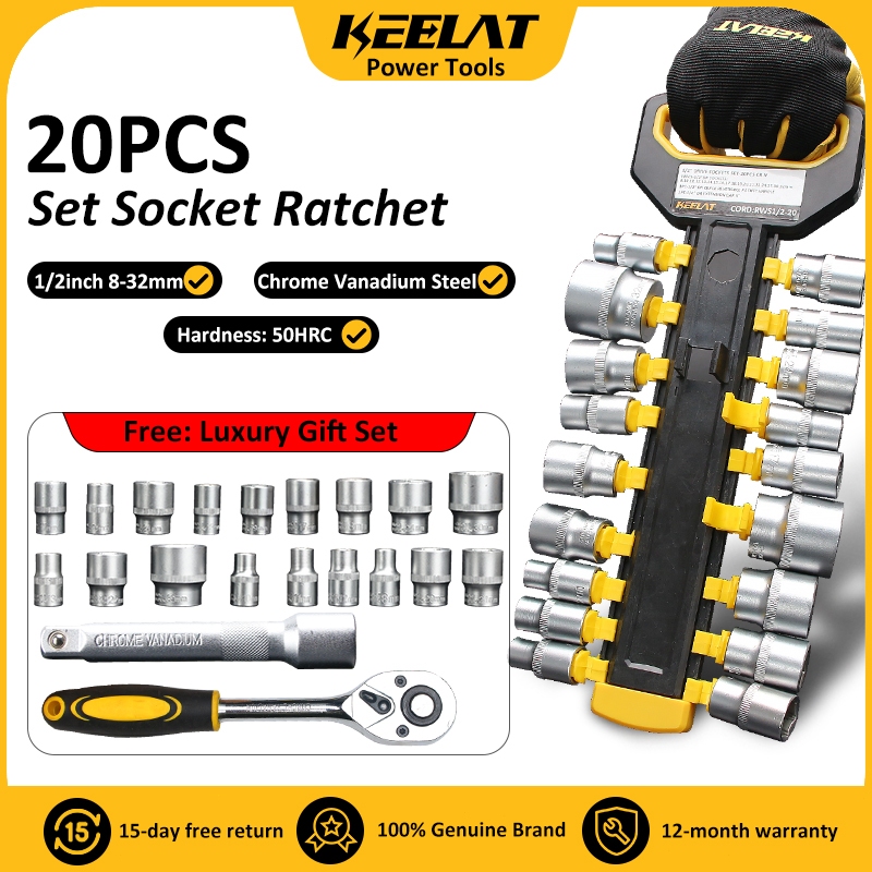 KEELAT 20PCS Tool Box Set Toolbox Spanar Box Tool Set Tool Set Wrench ...