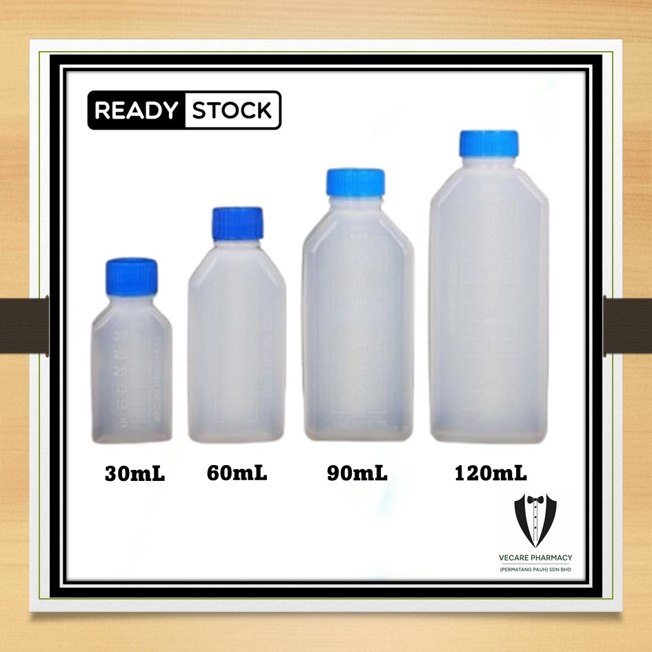 EMPTY SYRUP BOTTLE / PLASTIC BOTTLE / PLASTIC CONTAINER 30mL / 60mL ...