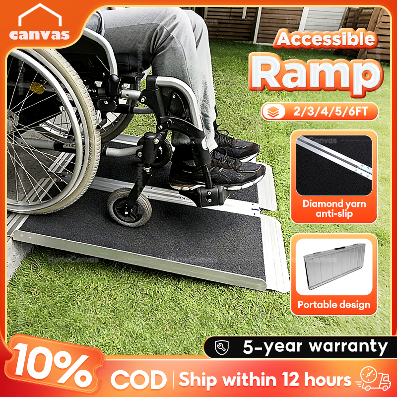 Wheelchair Ramp Aluminum Ladder Portable Antislip Lightweight Loading ...