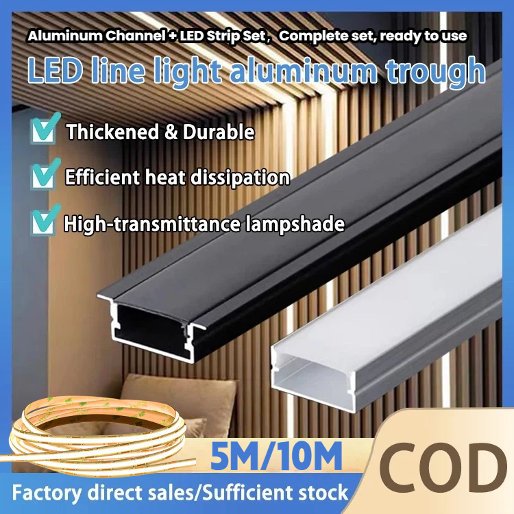 (5m / 10m) LED Channel Strip Light Aluminium Casing Profile Track ...