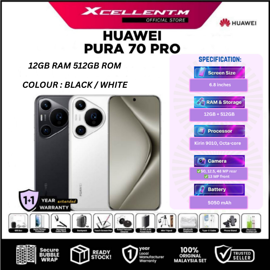 HUAWEI Pura 70 Pro [12GB RAM 512GB ROM] - Original HUAWEI Malaysia