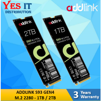 ADDLINK S93 NVMe Gen4 M.2 2280 SSD ( 1TB / 2TB ) High Speed Solid State ...