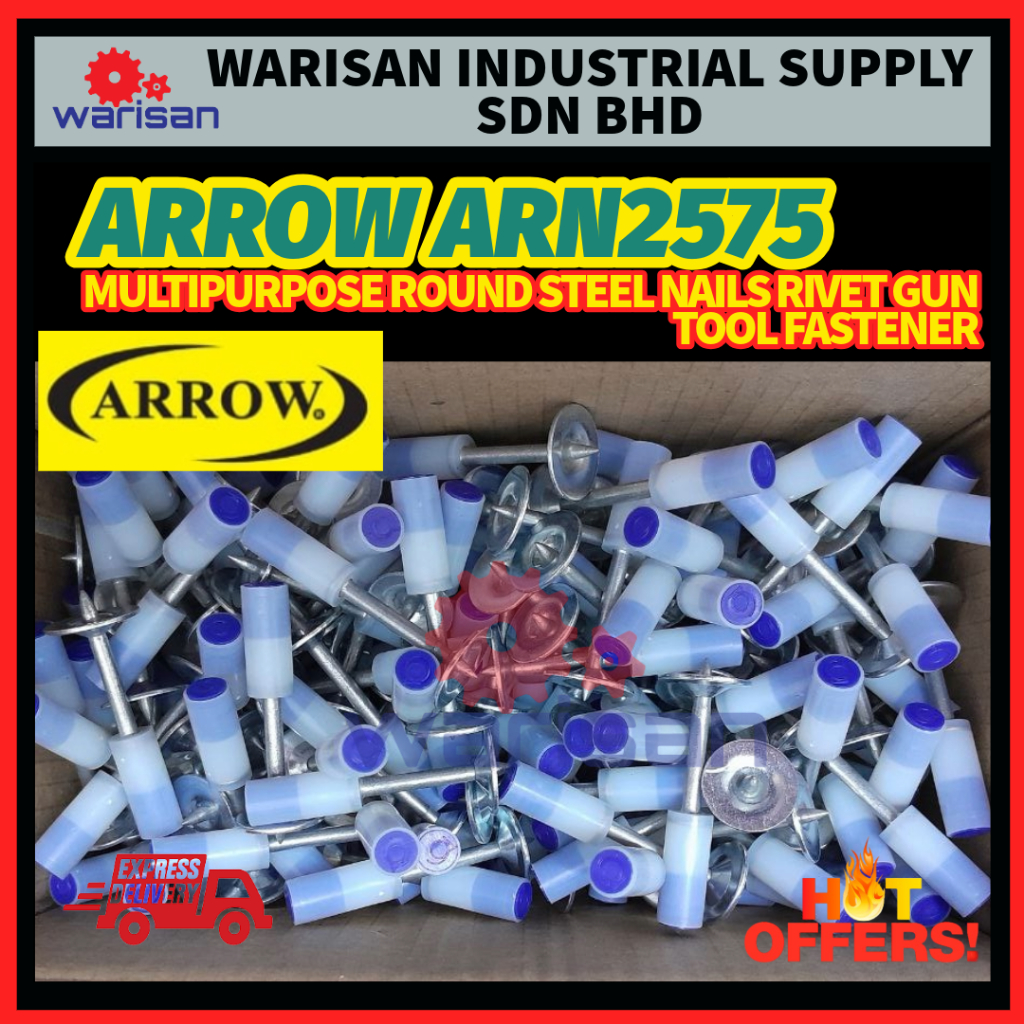 ARROW ARN2575 MULTIPURPOSE ROUND STEEL NAILS RIVET GUN TOOL FASTERNER ...