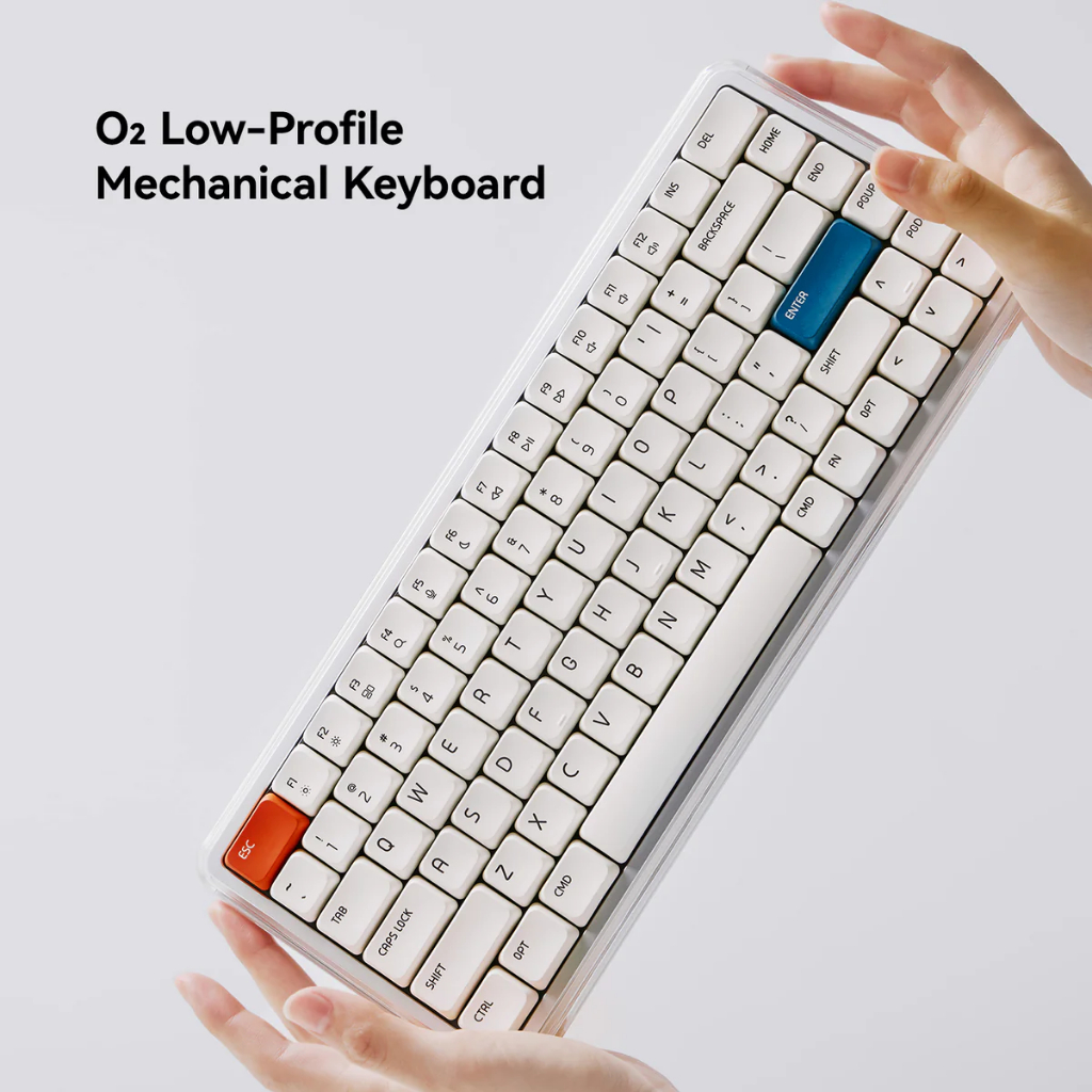 MelGeek O2 Tri-Mode Low-Profile 75% Hotswap Mechanical Keyboard ...