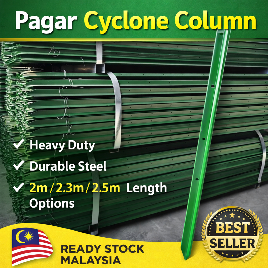 Fence Column Pagar Cyclone Column Triangular Pointed Solid Iron Column ...