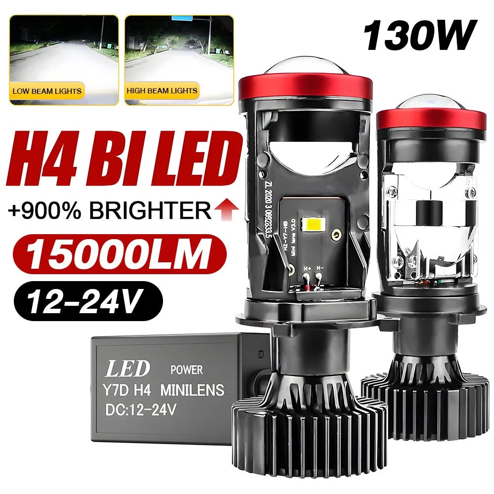 2PCS Y6 Y7 high power car LED H4 headlight Projector bulb super bright ...