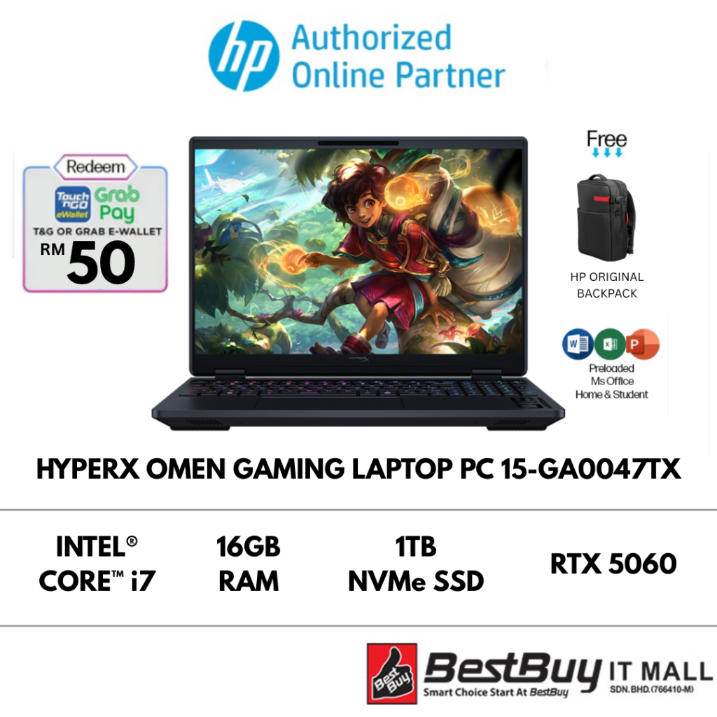 HyperX OMEN Gaming Laptop PC 15-ga0047TX (Intel® Core™ i7 ,16 GB , 1 TB ...