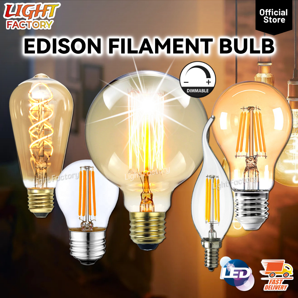 LED Edison Filament Bulb 4W 6W 40W Retro Vintage LED Candle Bulb E14 ...