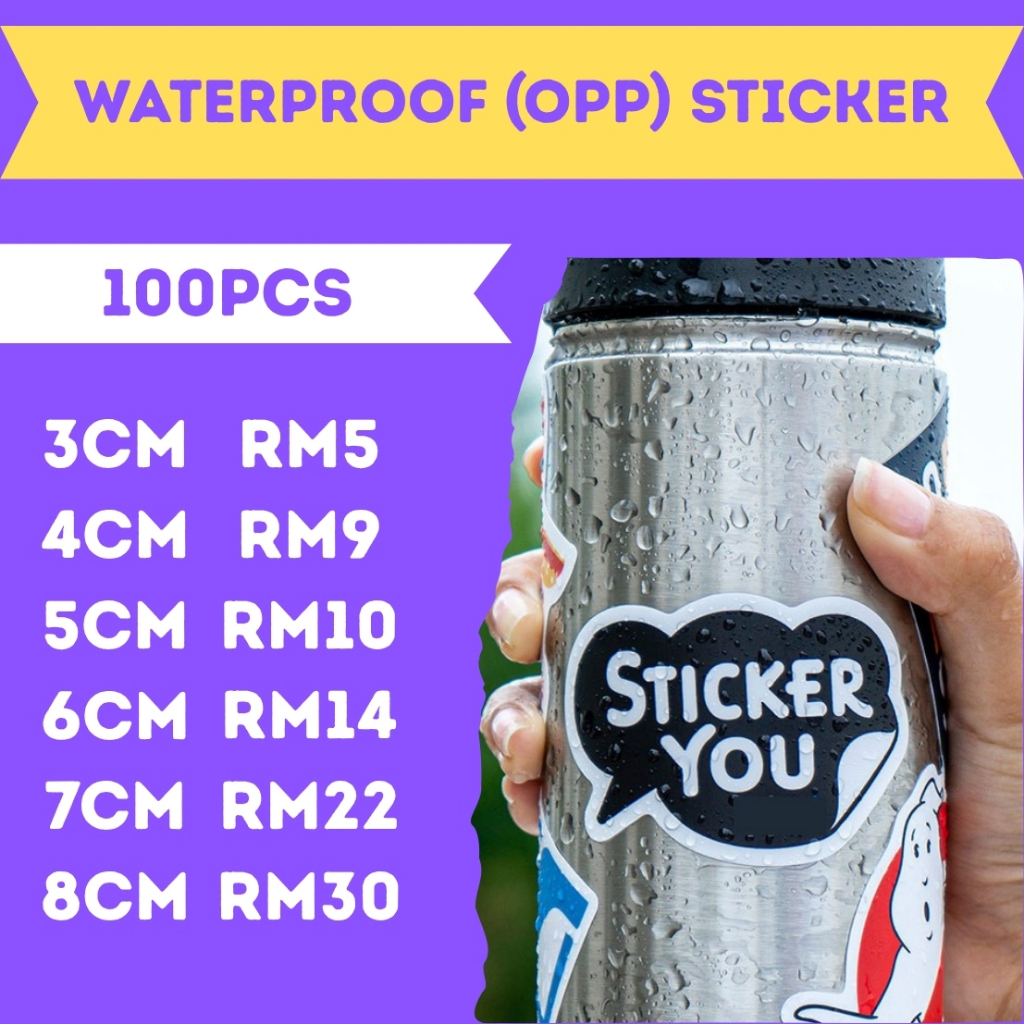 Waterproof Sticker + 100 pcs sticker opp + label sticker waterproof ...
