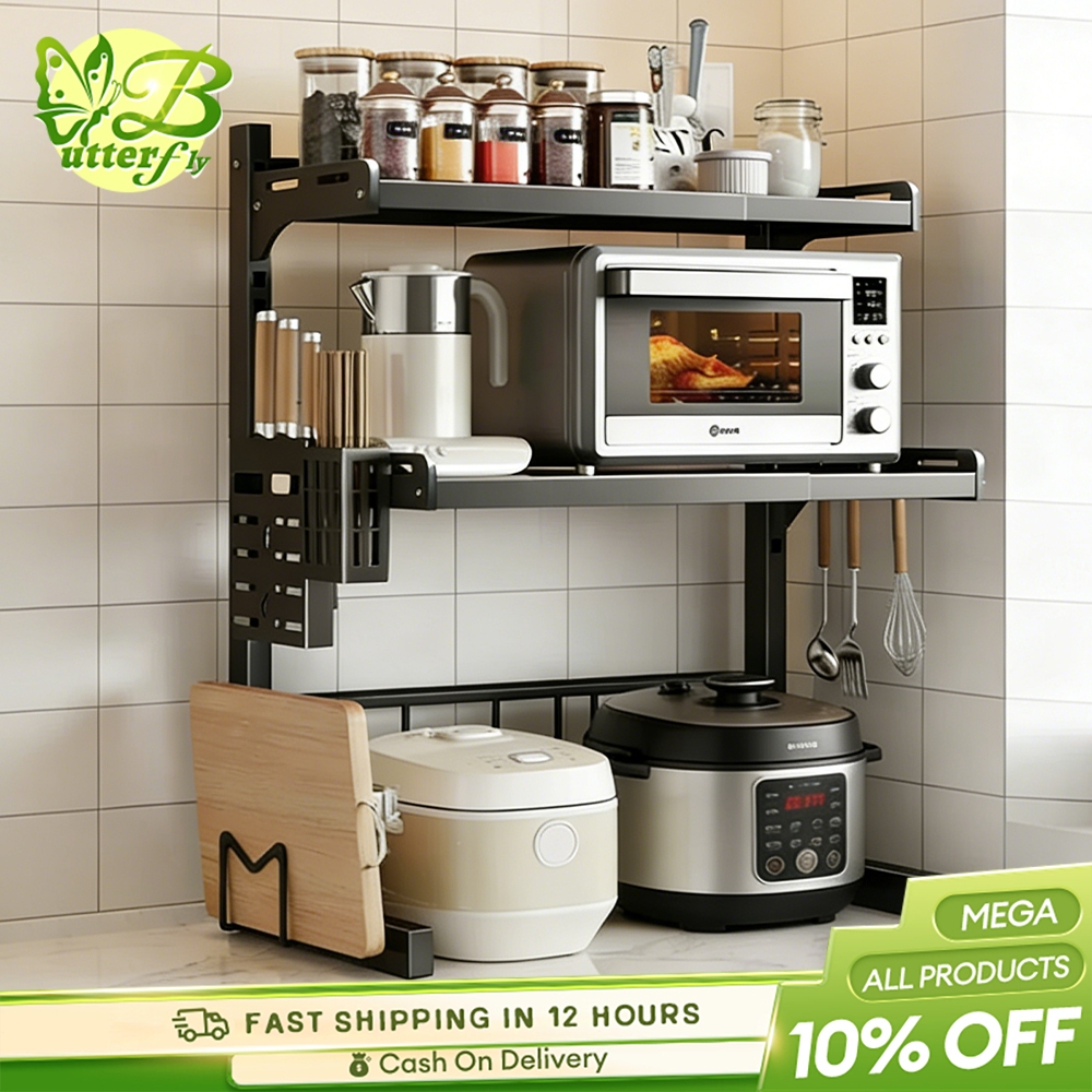 Kitchen Stainless Steel Storage Microwave Oven Scalable Rack Rice ...
