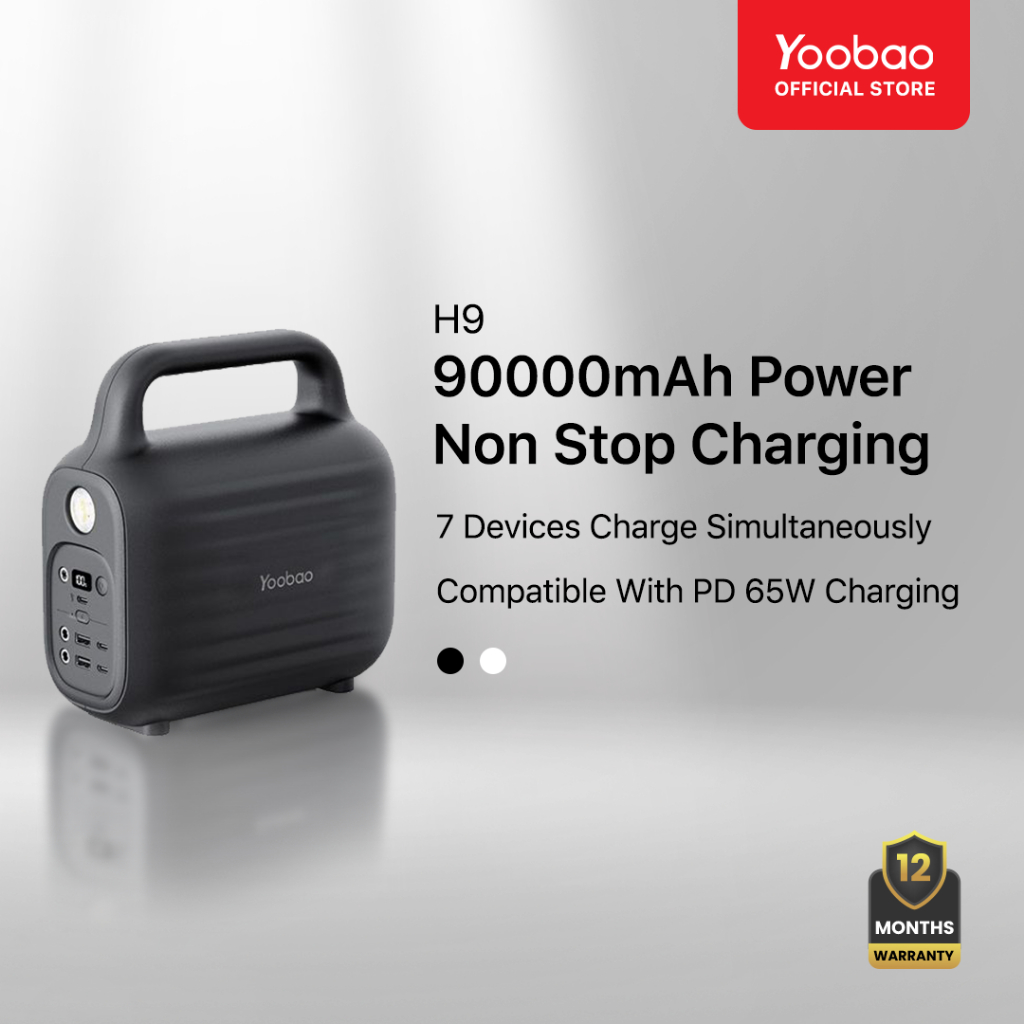 Yoobao H9 90000mAh Portable Power Station 2- Way 65W Quick Charge | LED ...